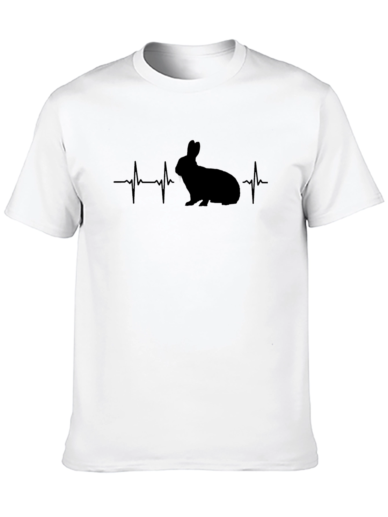 Rabbit Heartbeat Graphic Tee - Mens Black T-Shirt