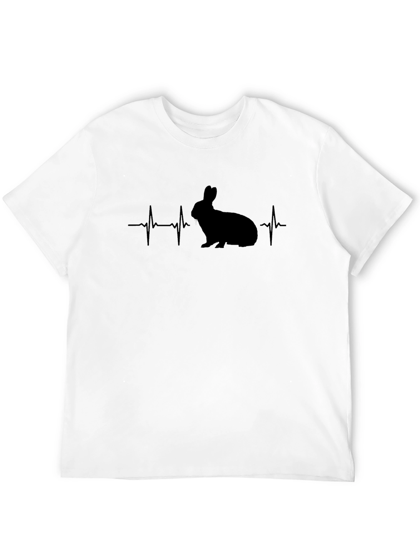 Rabbit Heartbeat Graphic Tee - Mens Black T-Shirt