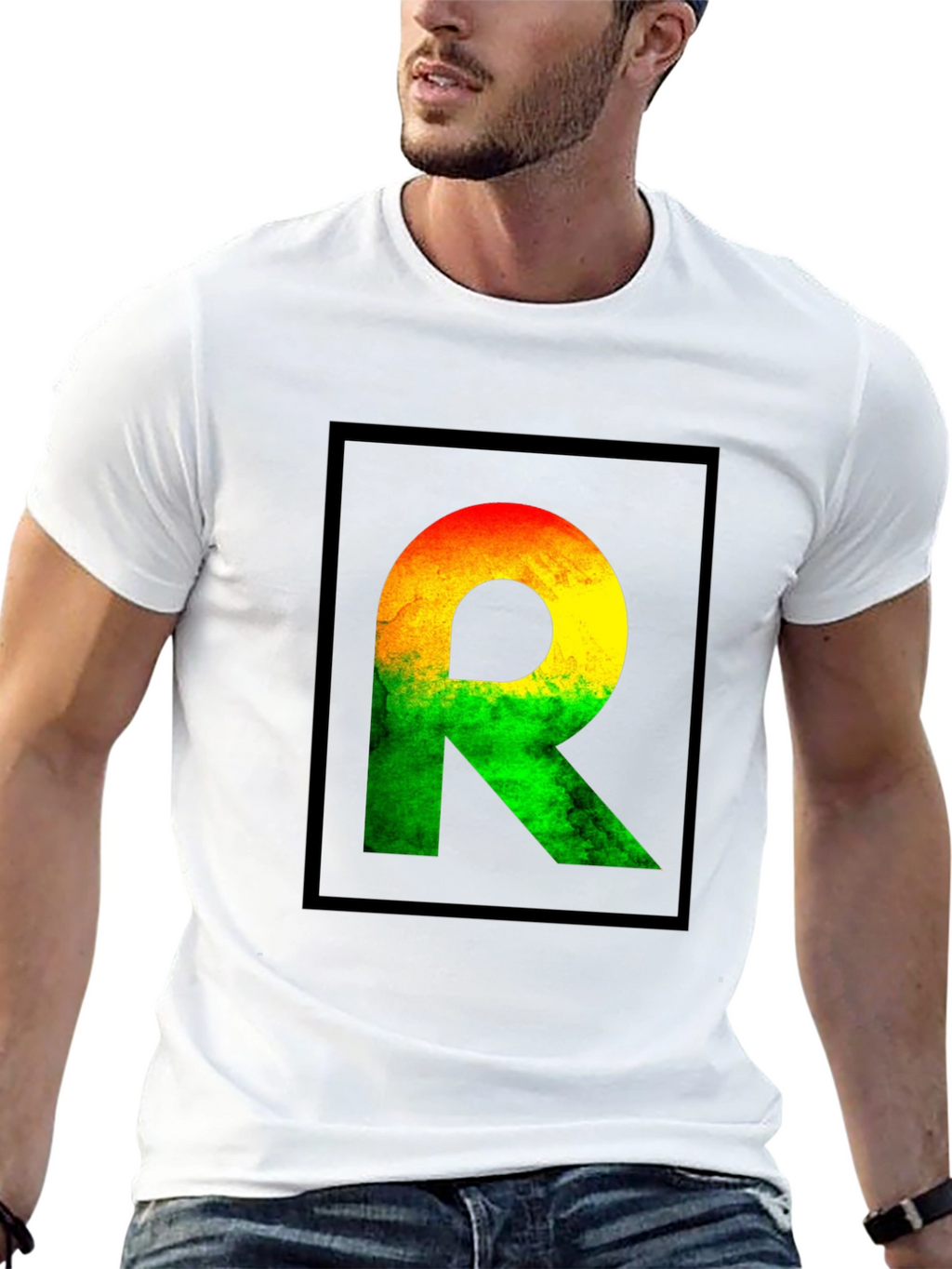 Rasta R Graphic Black T-Shirt