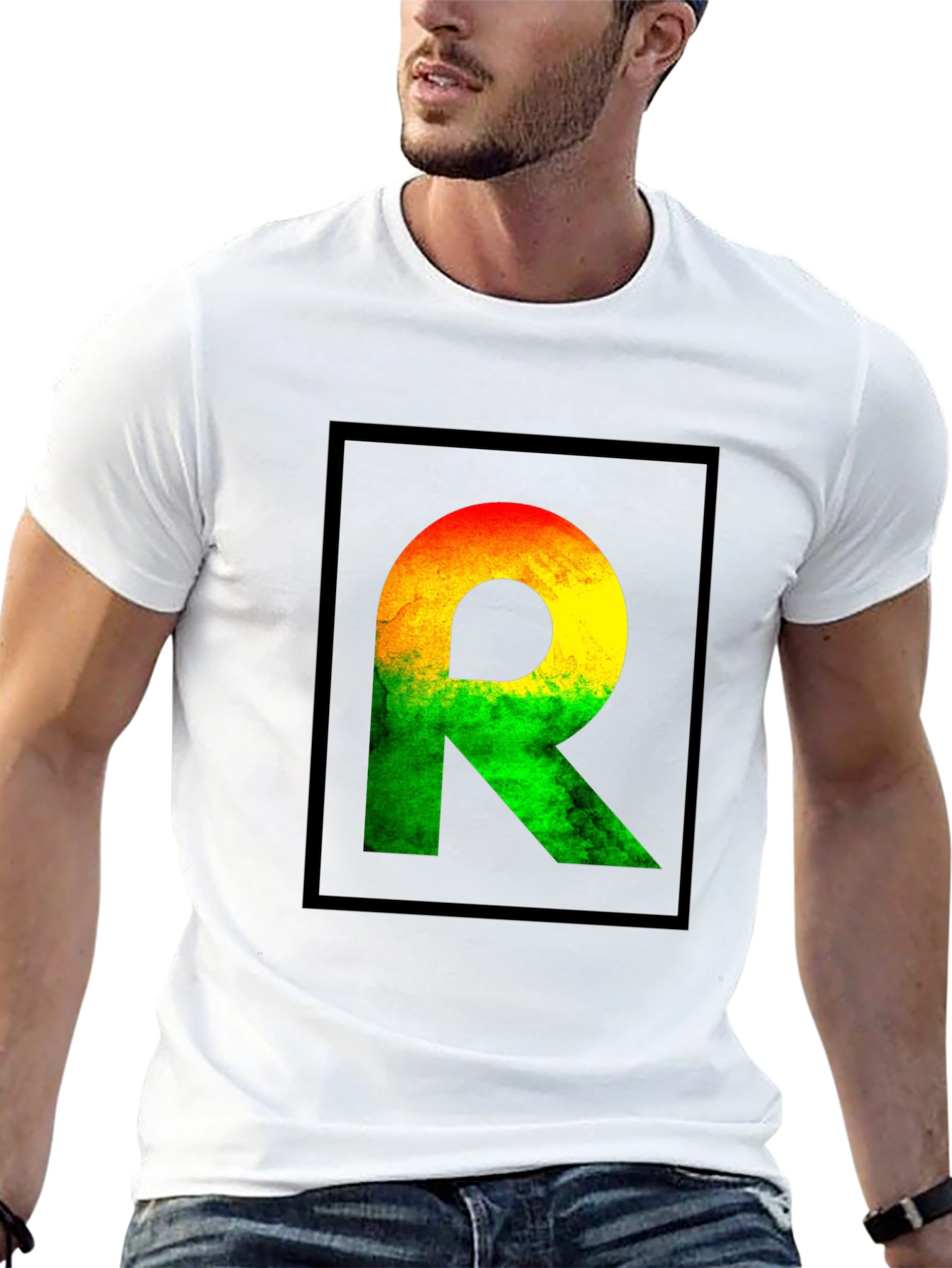 Rasta R Graphic Black T-Shirt