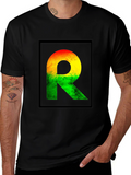 Rasta R Graphic Black T-Shirt