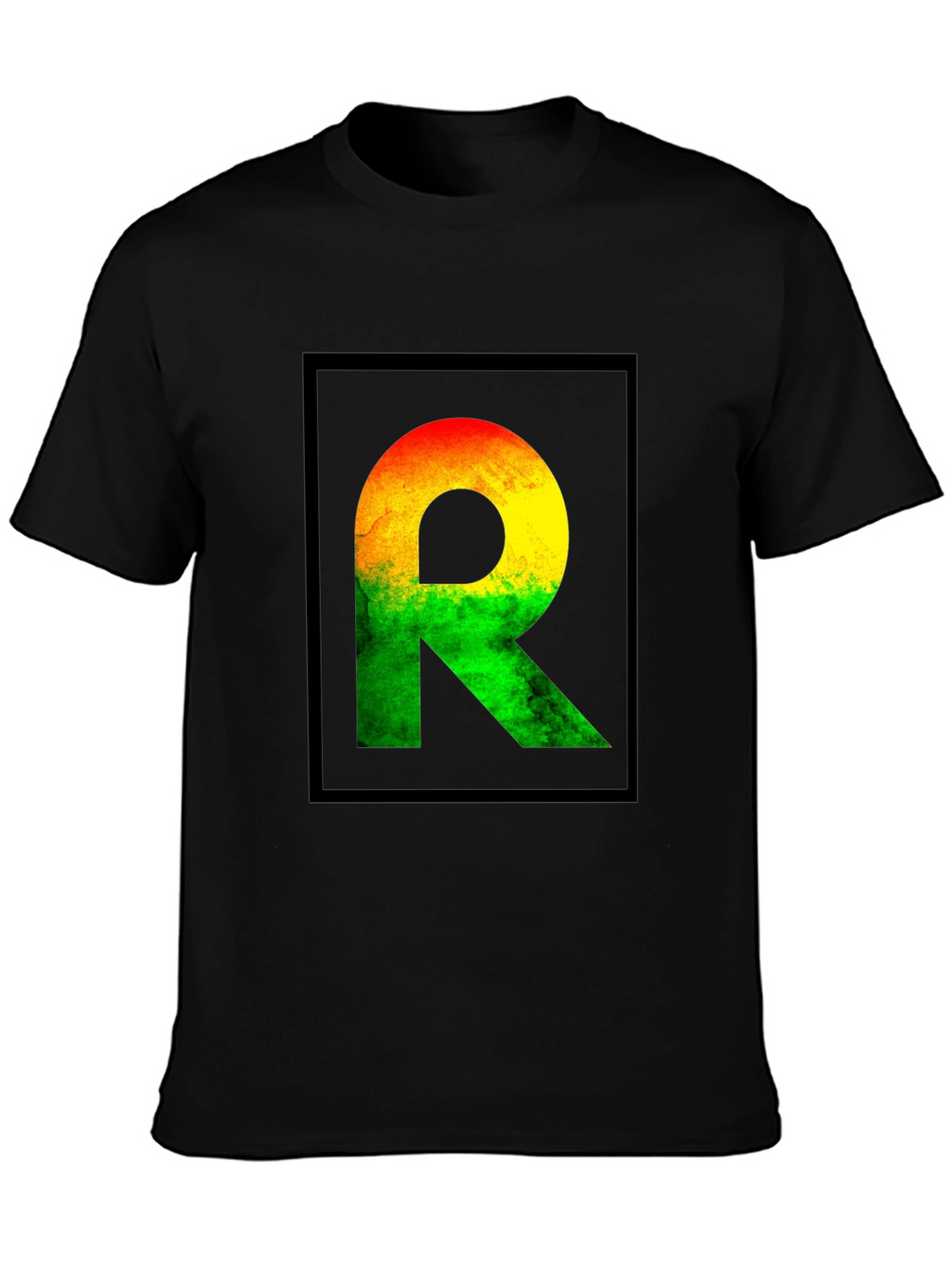 Rasta R Graphic Black T-Shirt