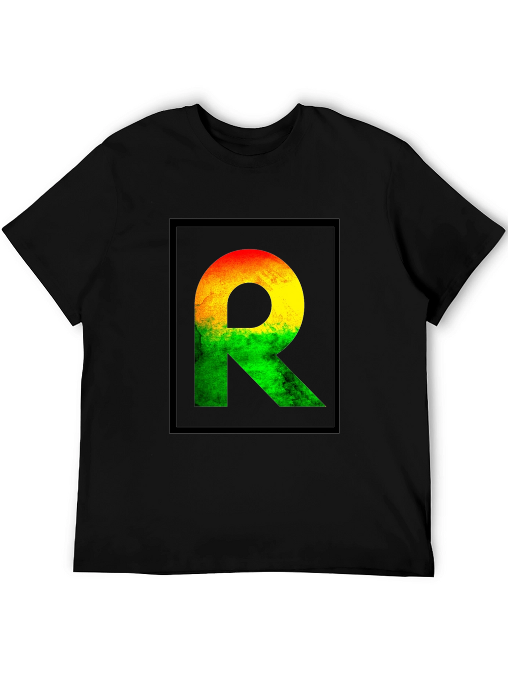 Rasta R Graphic Black T-Shirt