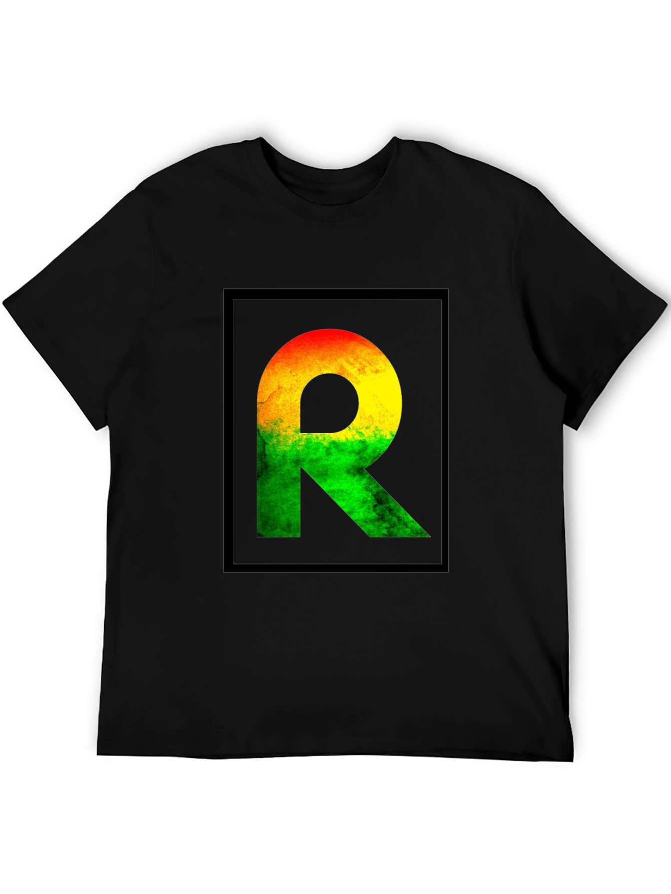 Rasta R Graphic Black T-Shirt