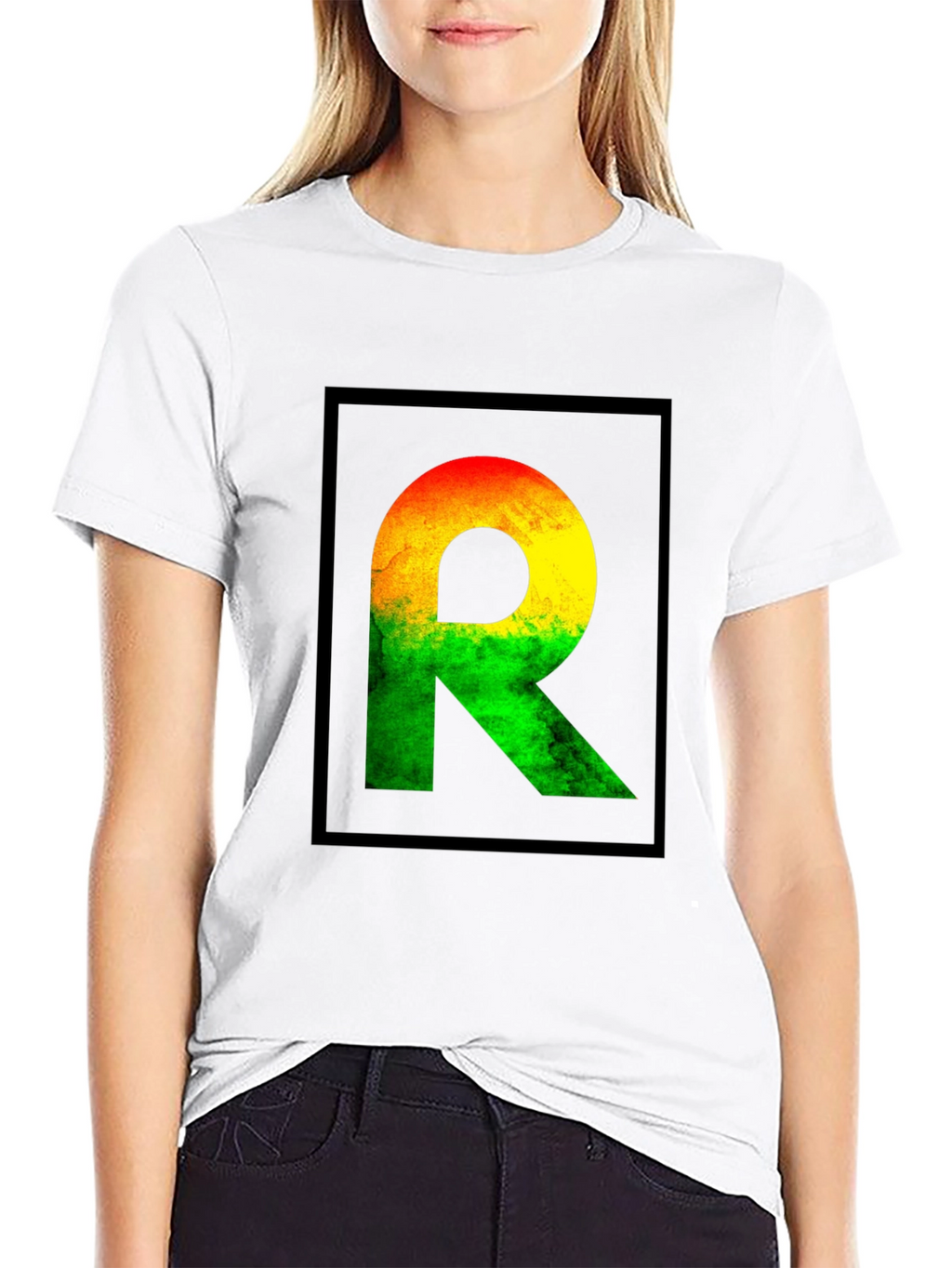 Rasta R Graphic Black T-Shirt