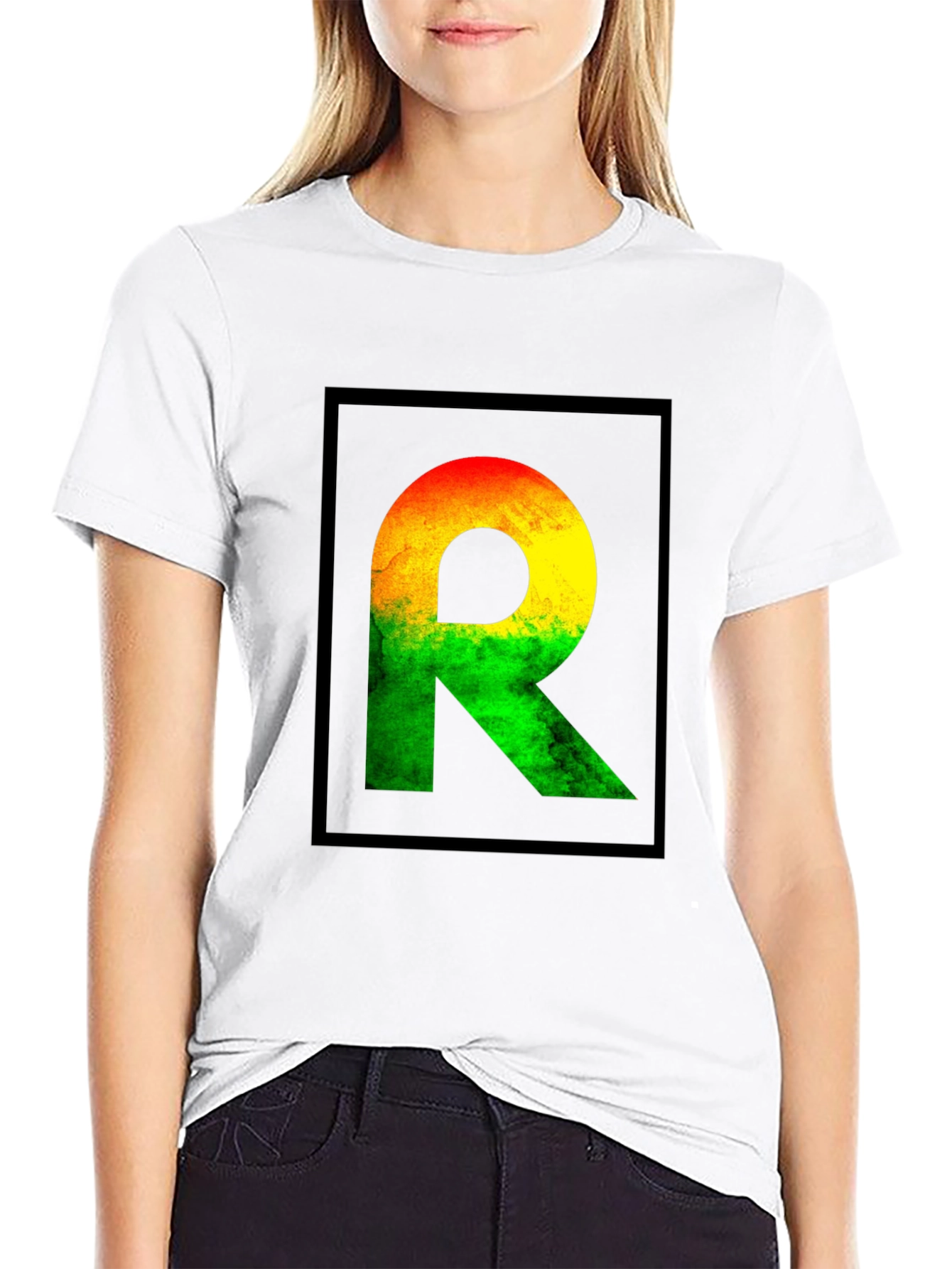 Rasta R Graphic Black T-Shirt