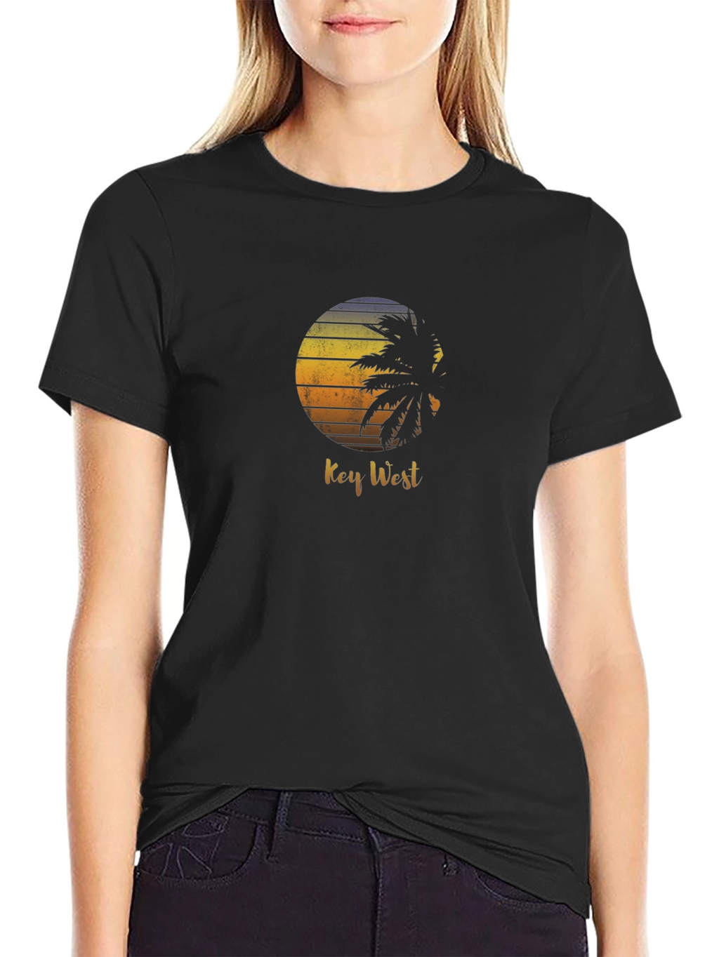 Key West Palm Tree Sunset Graphic T-Shirt