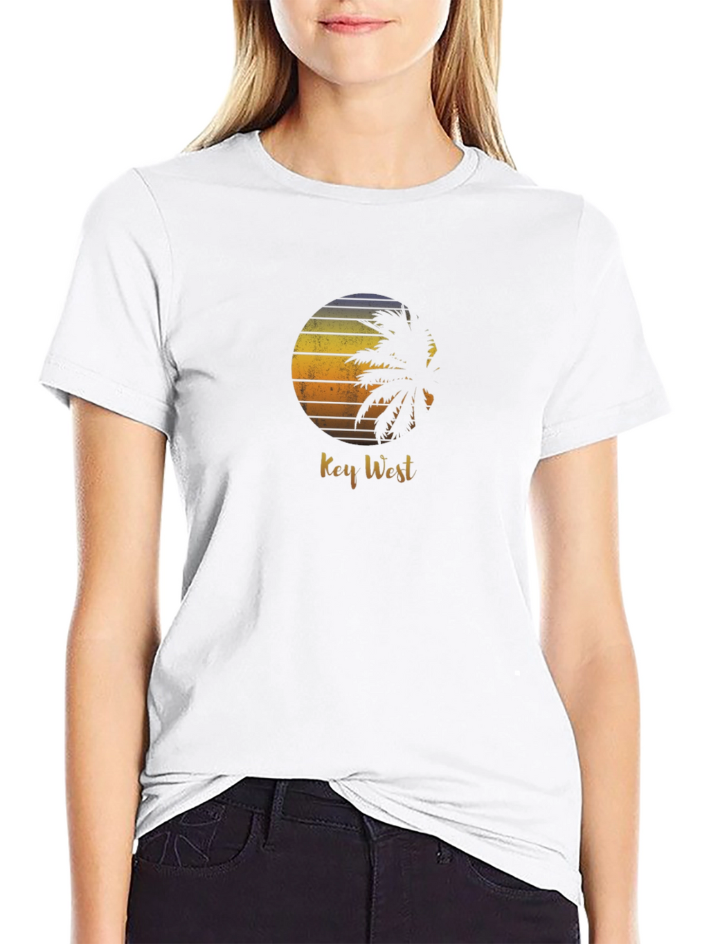 Key West Palm Tree Sunset Graphic T-Shirt
