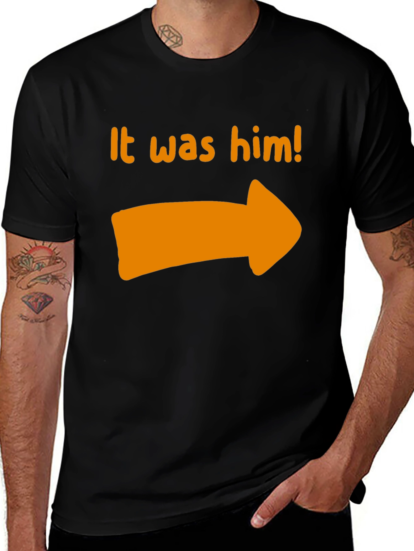 It Was Him T-Shirt - Novelty Pointing Tee