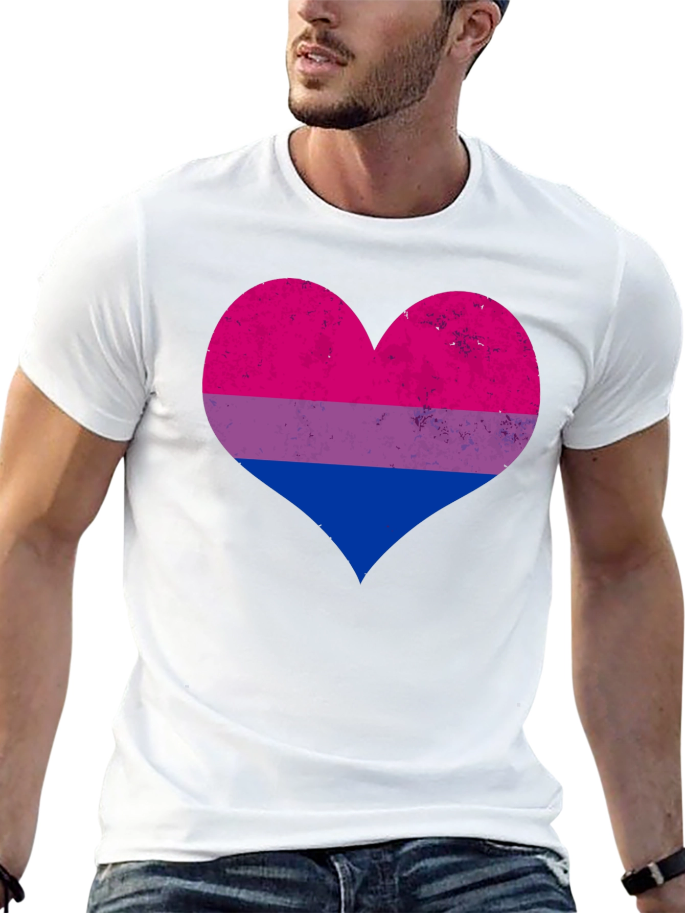 Bisexual Pride Heart Graphic T-Shirt