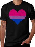 Bisexual Pride Heart Graphic T-Shirt
