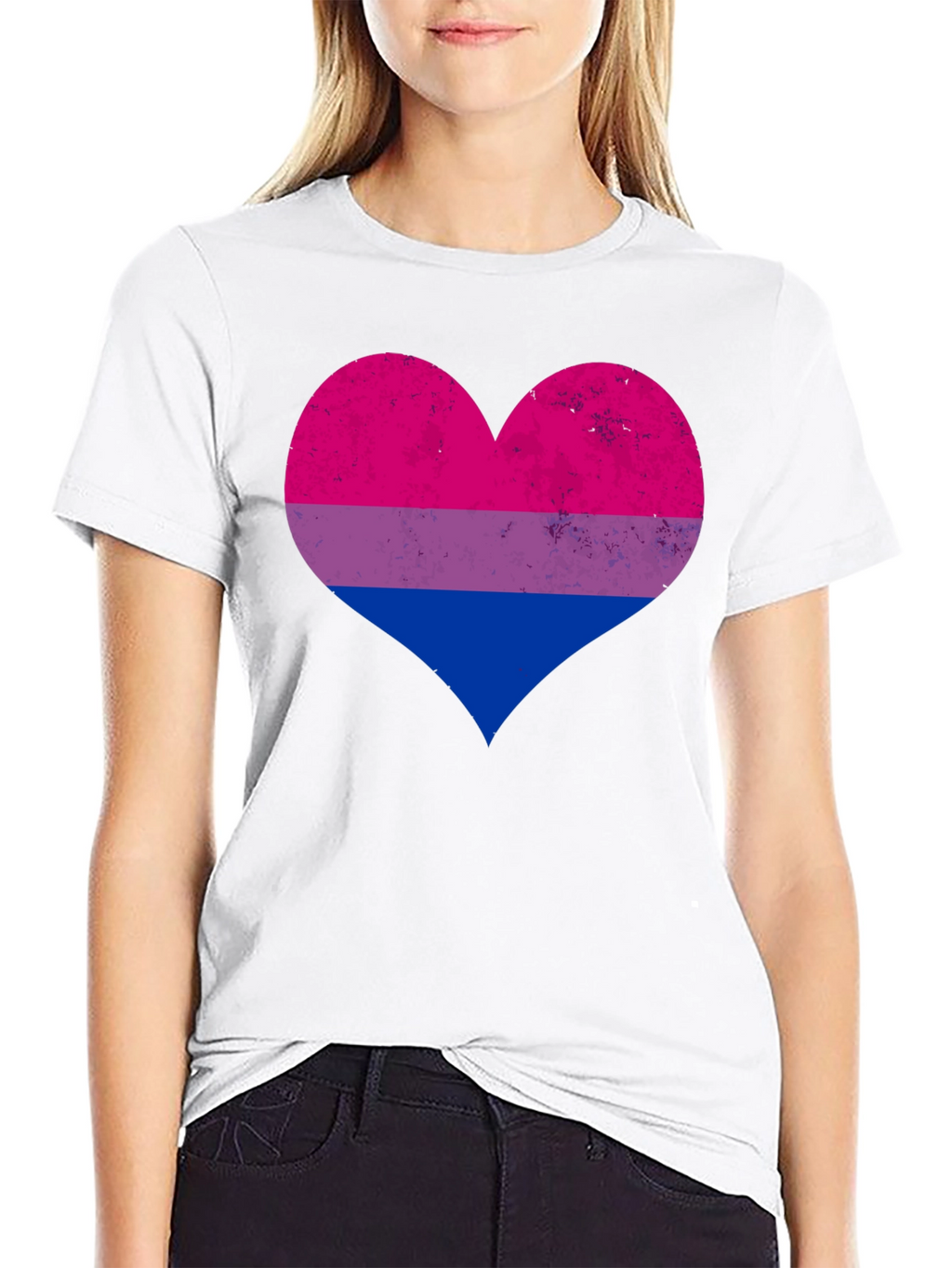 Bisexual Pride Heart Graphic T-Shirt