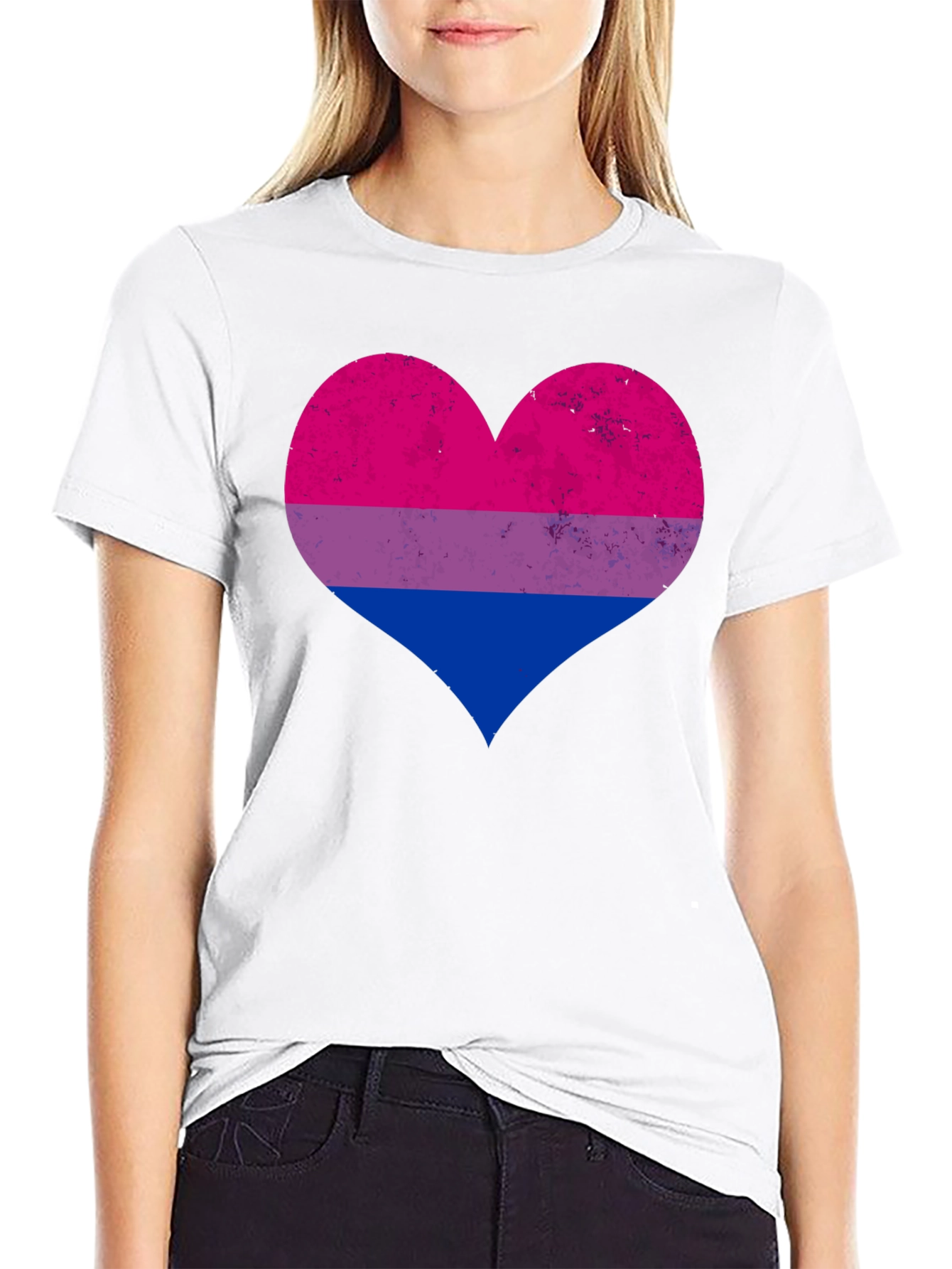 Bisexual Pride Heart Graphic T-Shirt