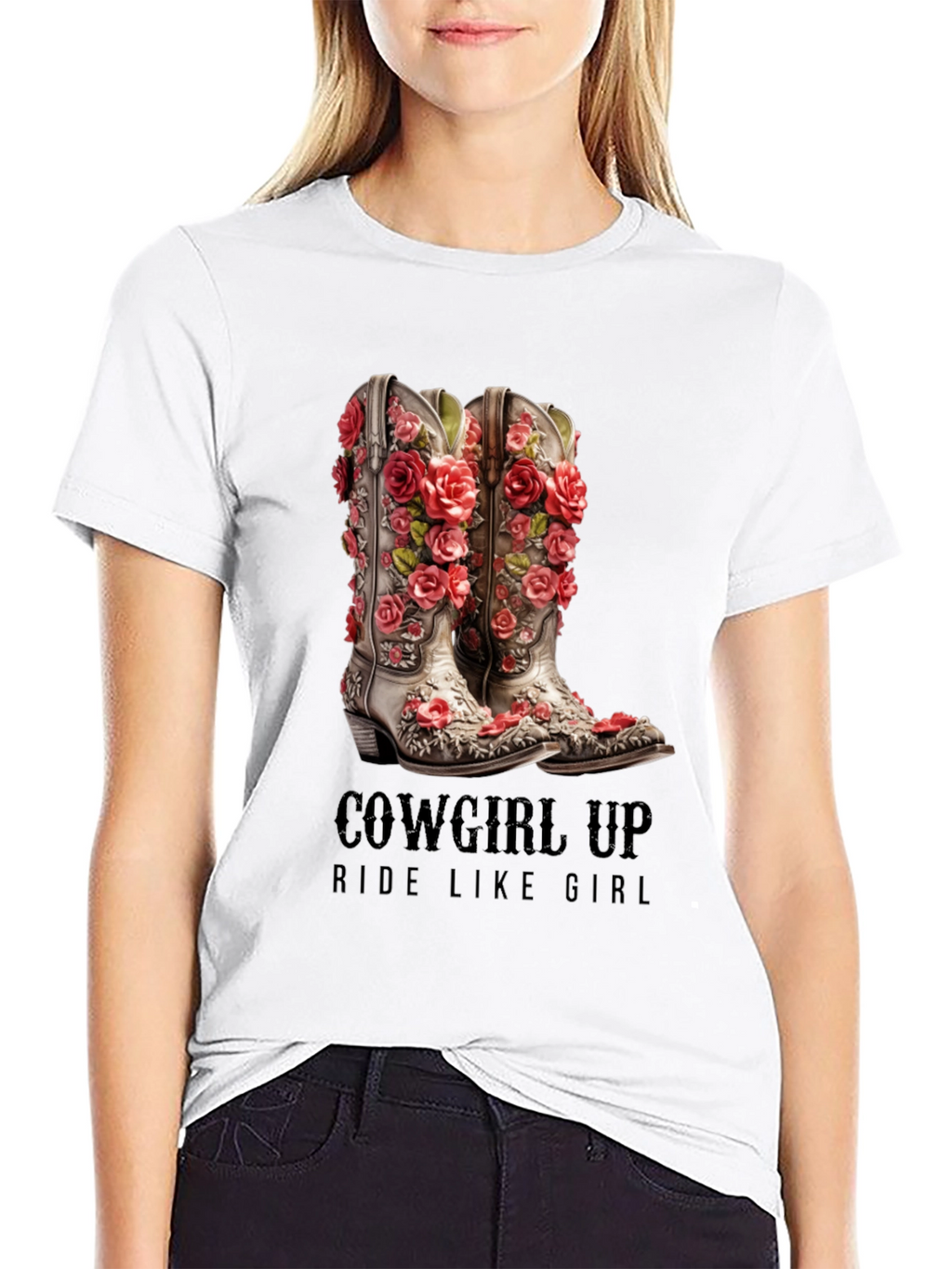 Cowgirl Up Boots Graphic T-Shirt