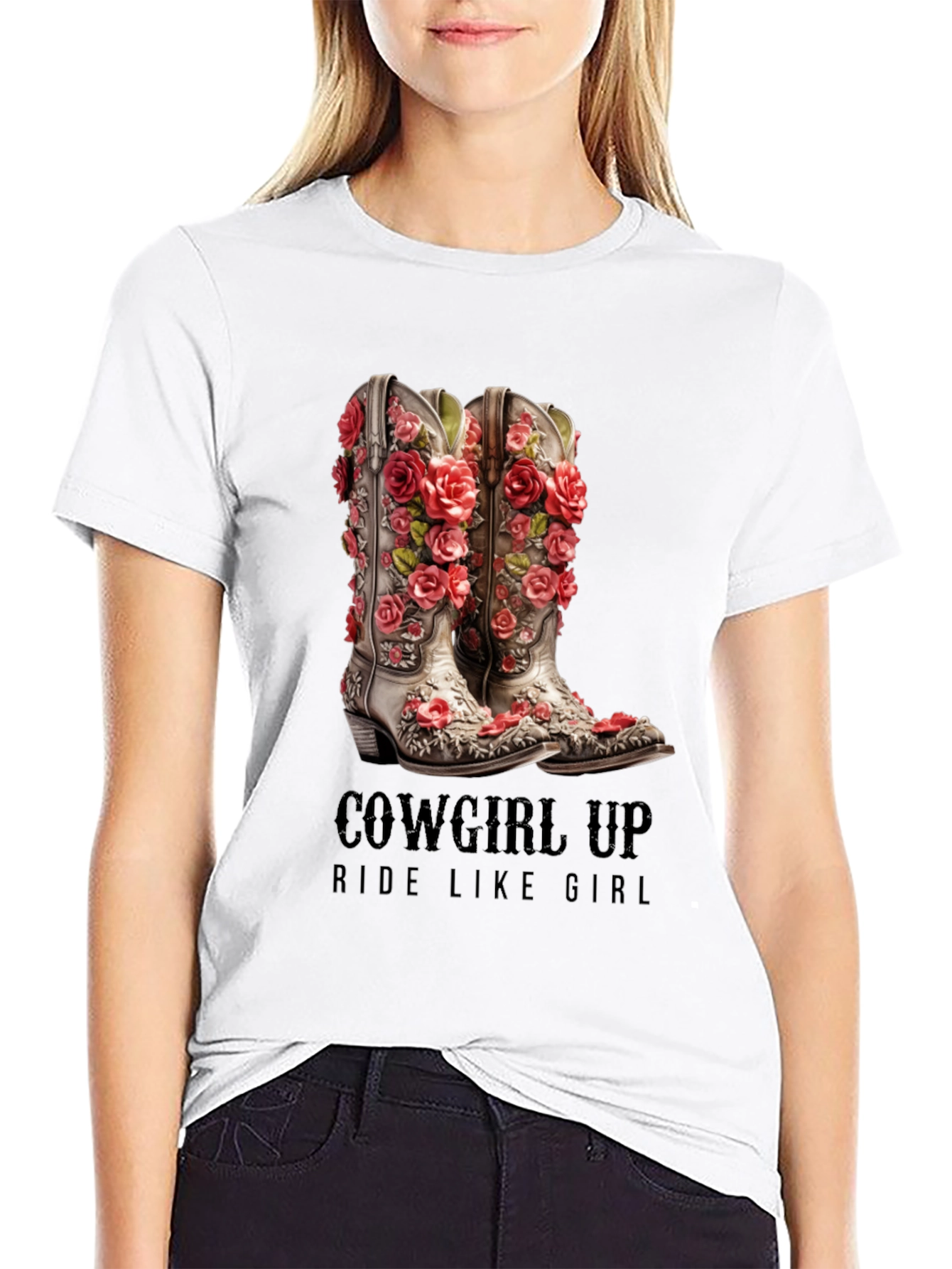 Cowgirl Up Boots Graphic T-Shirt
