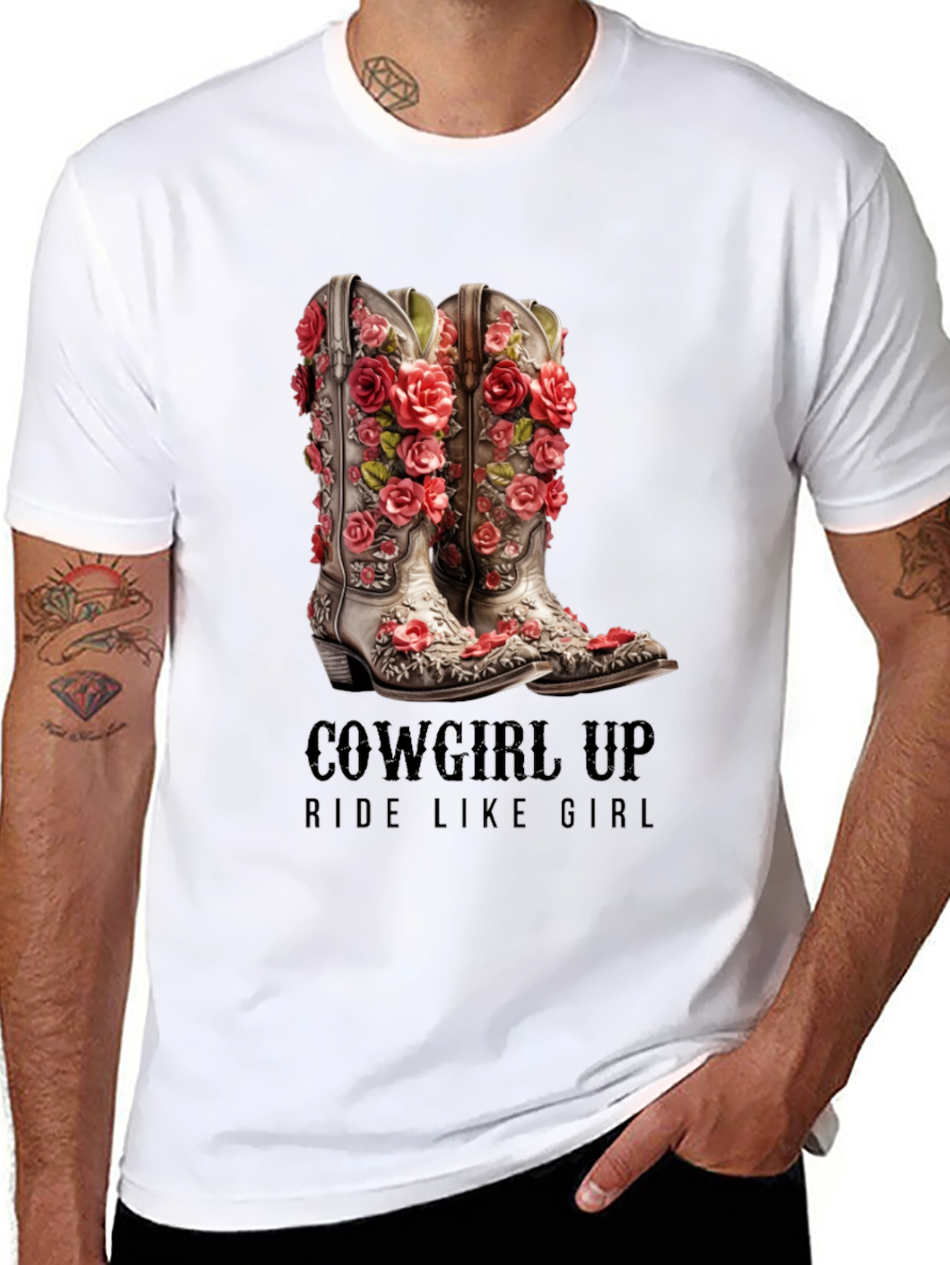 Cowgirl Up Boots Graphic T-Shirt