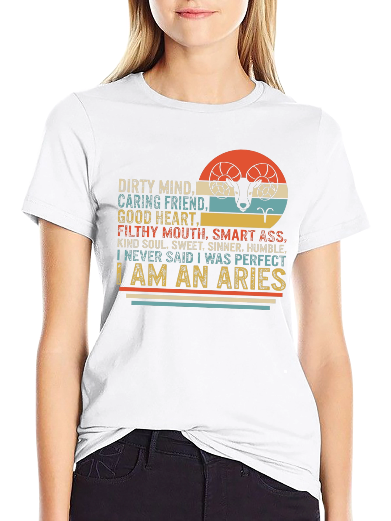 Aries Zodiac Graphic T-Shirt - Dirty Mind Good Heart