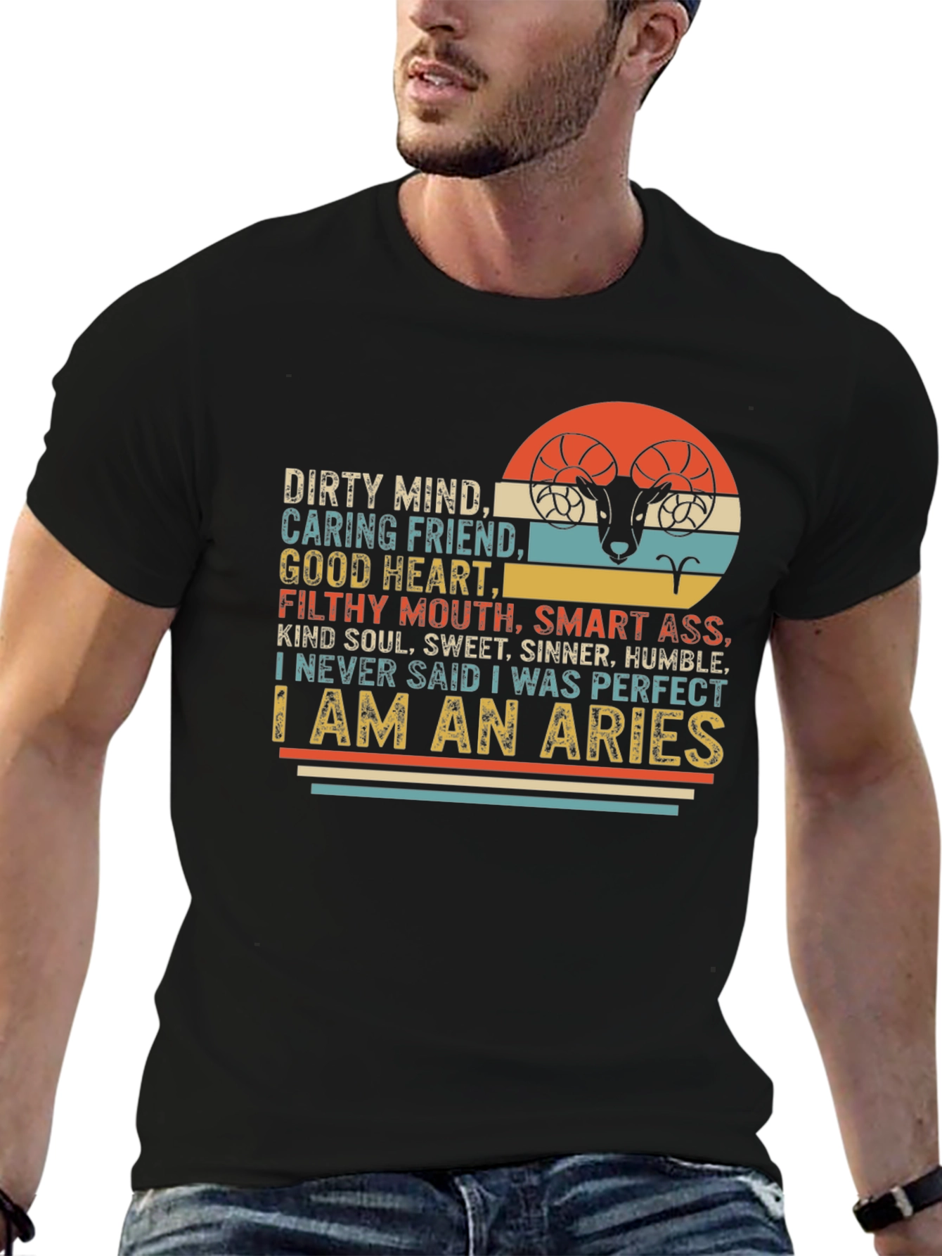 Aries Zodiac Graphic T-Shirt - Dirty Mind Good Heart
