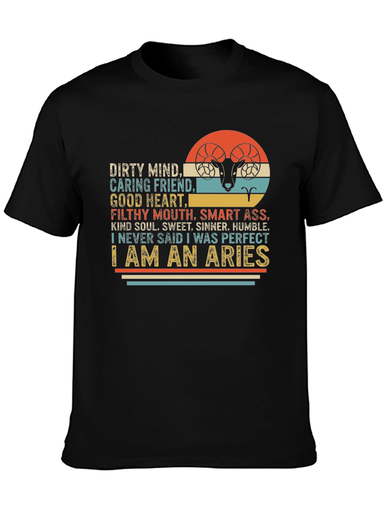Aries Zodiac Graphic T-Shirt - Dirty Mind Good Heart