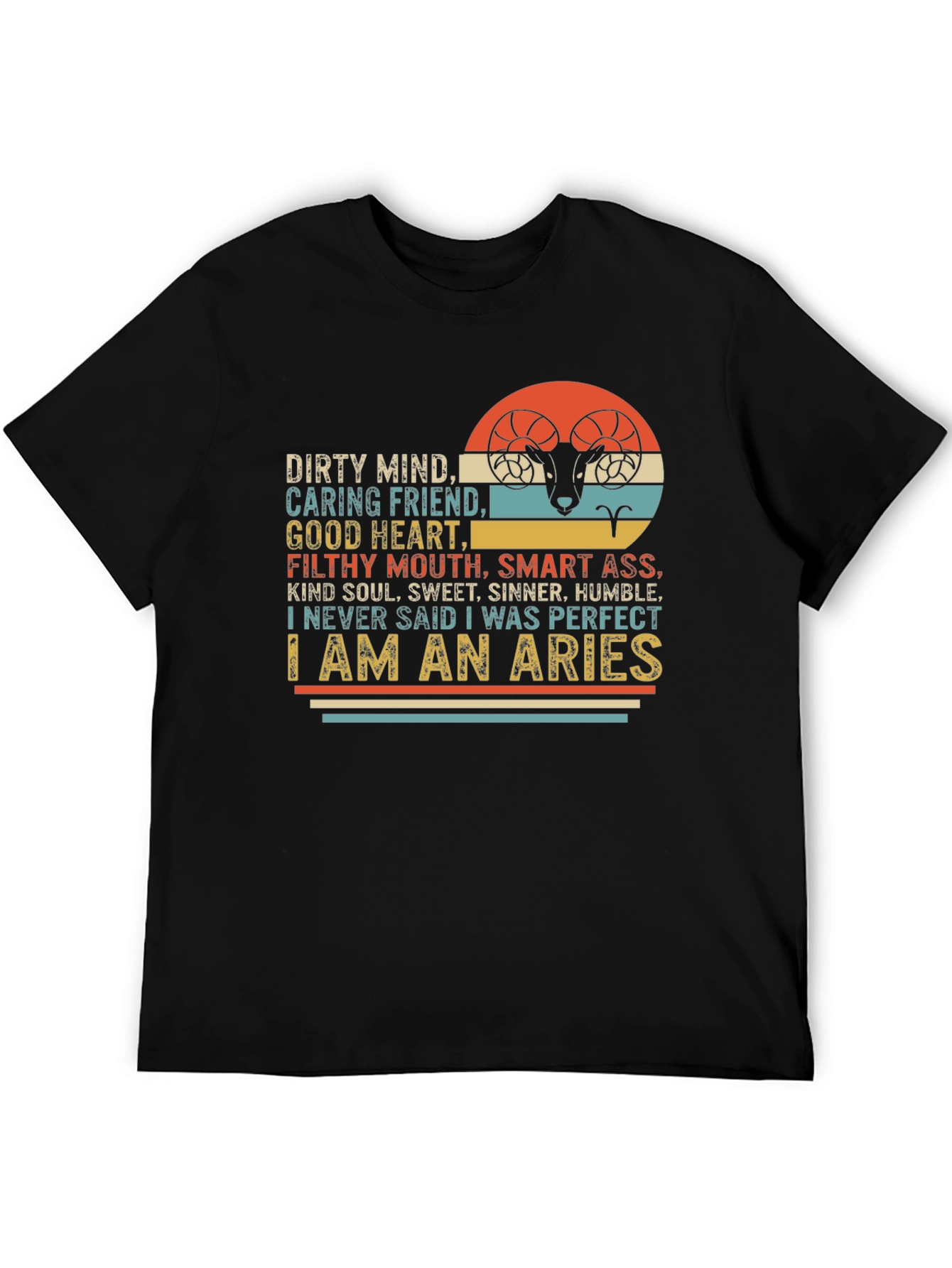 Aries Zodiac Graphic T-Shirt - Dirty Mind Good Heart