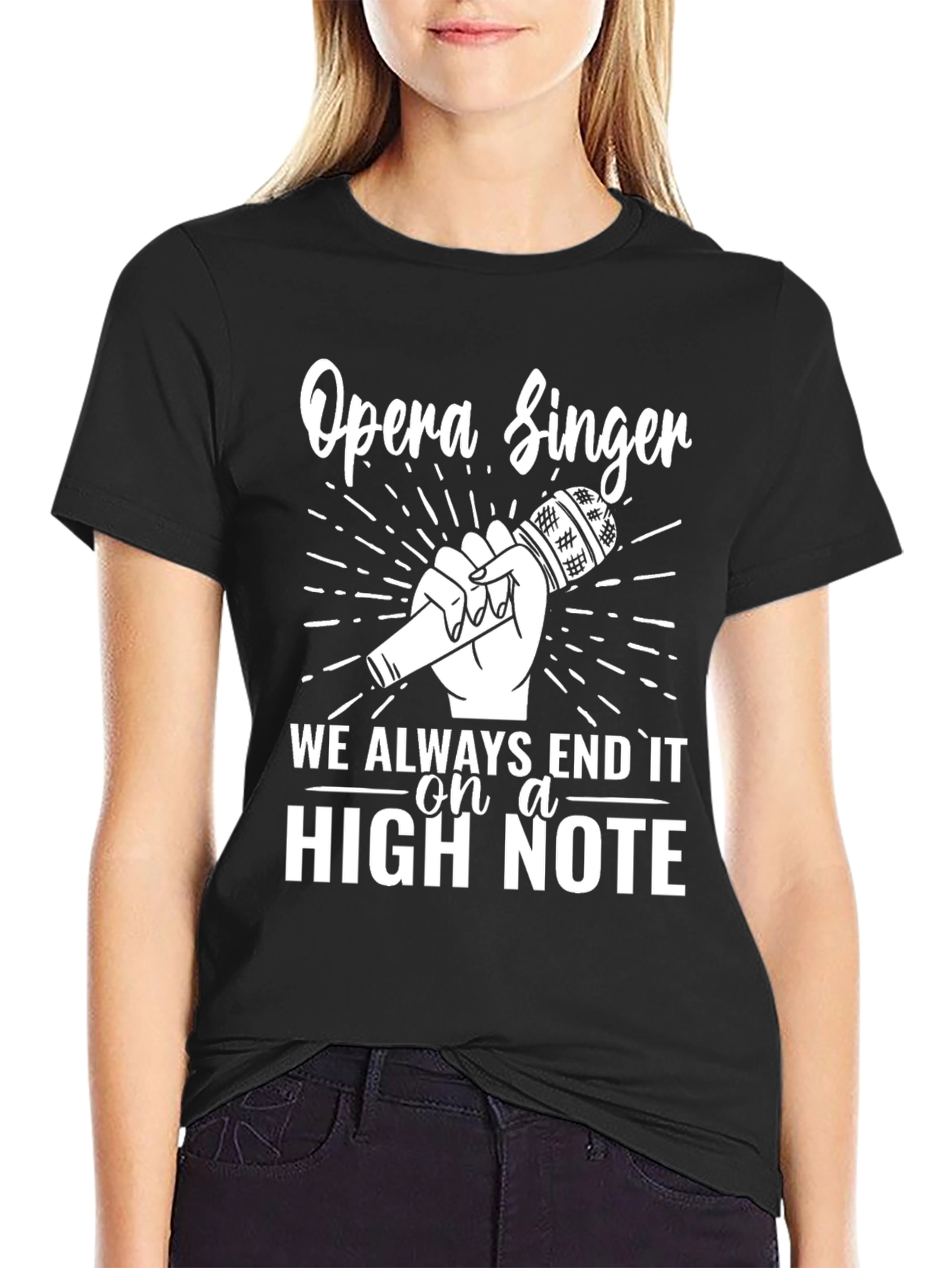 Opera Singer High Note Black T-Shirt