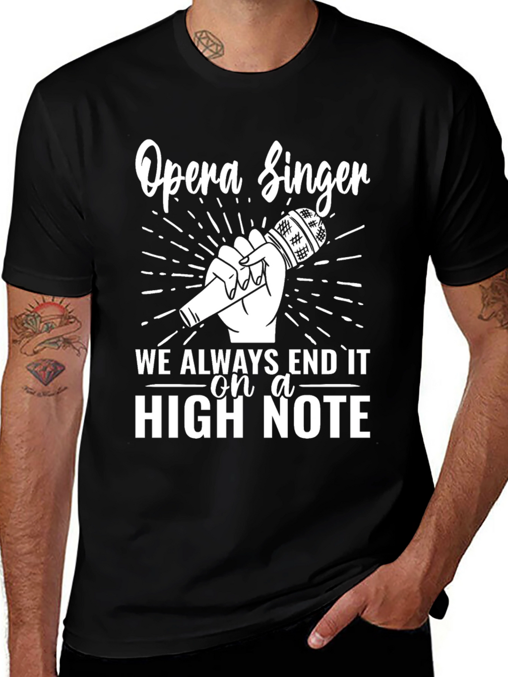 Opera Singer High Note Black T-Shirt