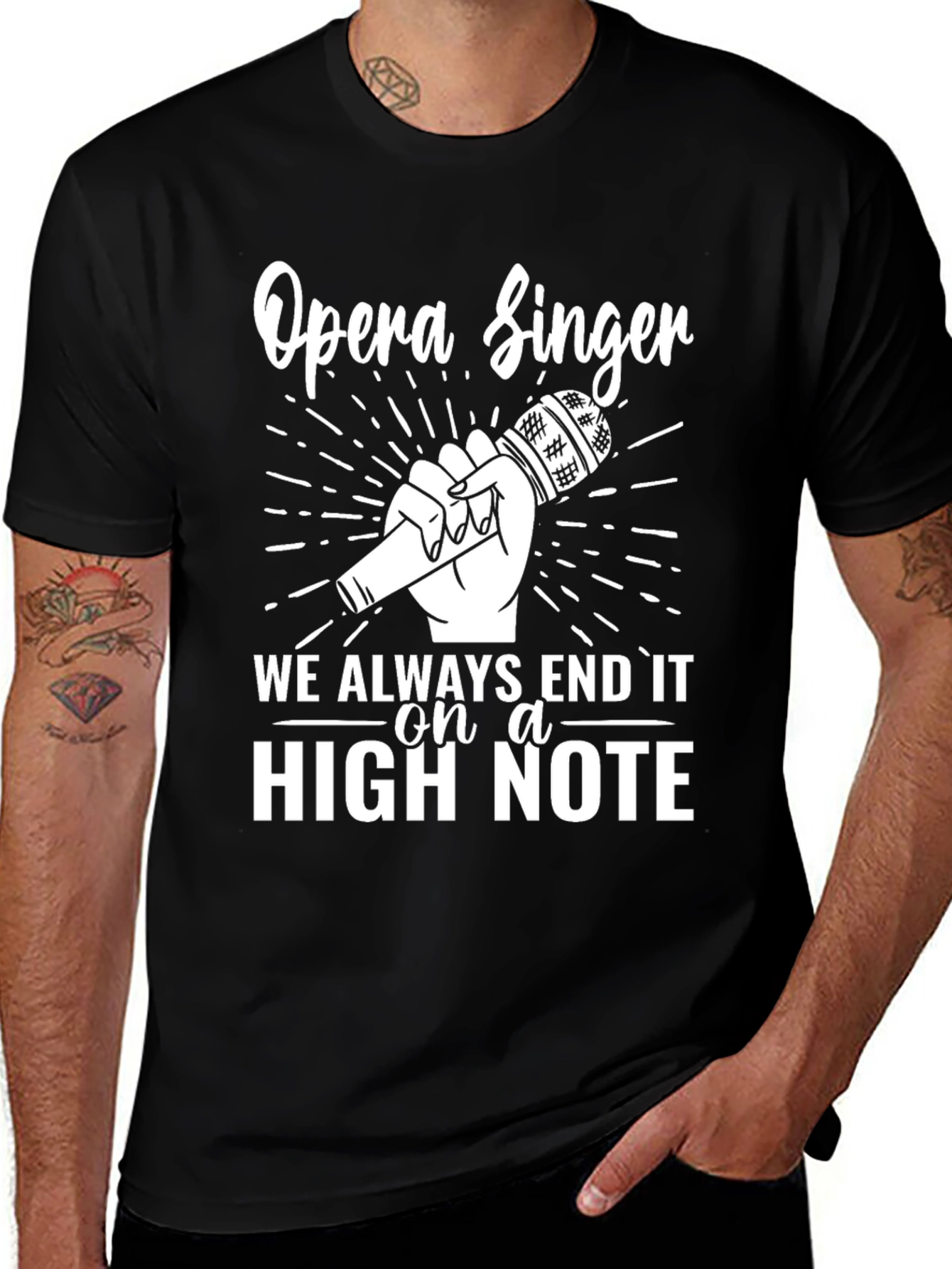 Opera Singer High Note Black T-Shirt