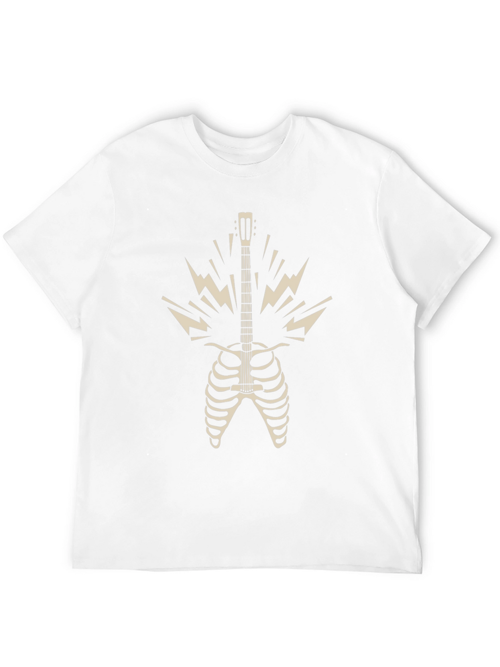 Rock n Roll Skeleton Guitar T-Shirt - Black