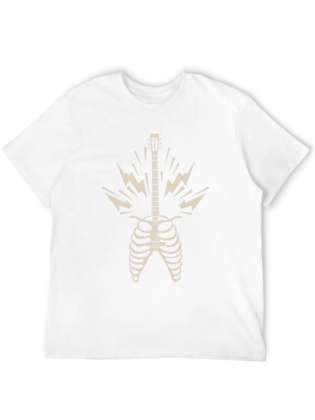 Rock n Roll Skeleton Guitar T-Shirt - Black