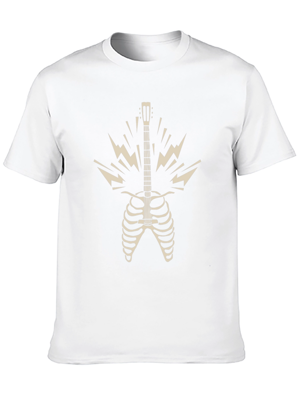 Rock n Roll Skeleton Guitar T-Shirt - Black