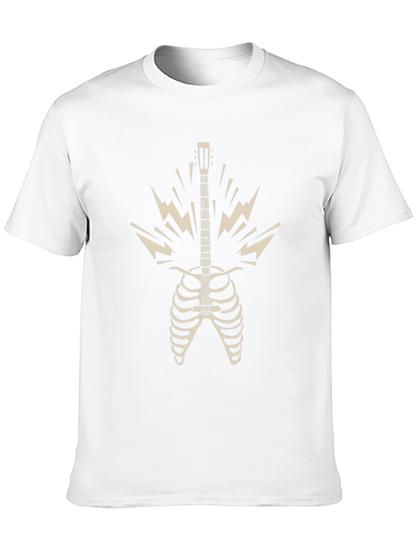 Rock n Roll Skeleton Guitar T-Shirt - Black