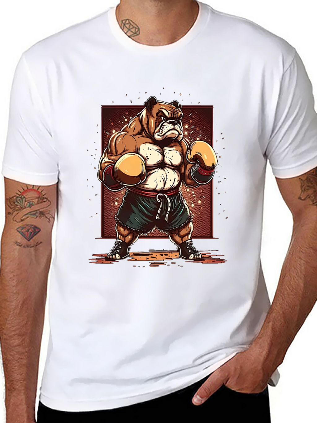 Bulldog Boxer T-Shirt - Cartoon Style