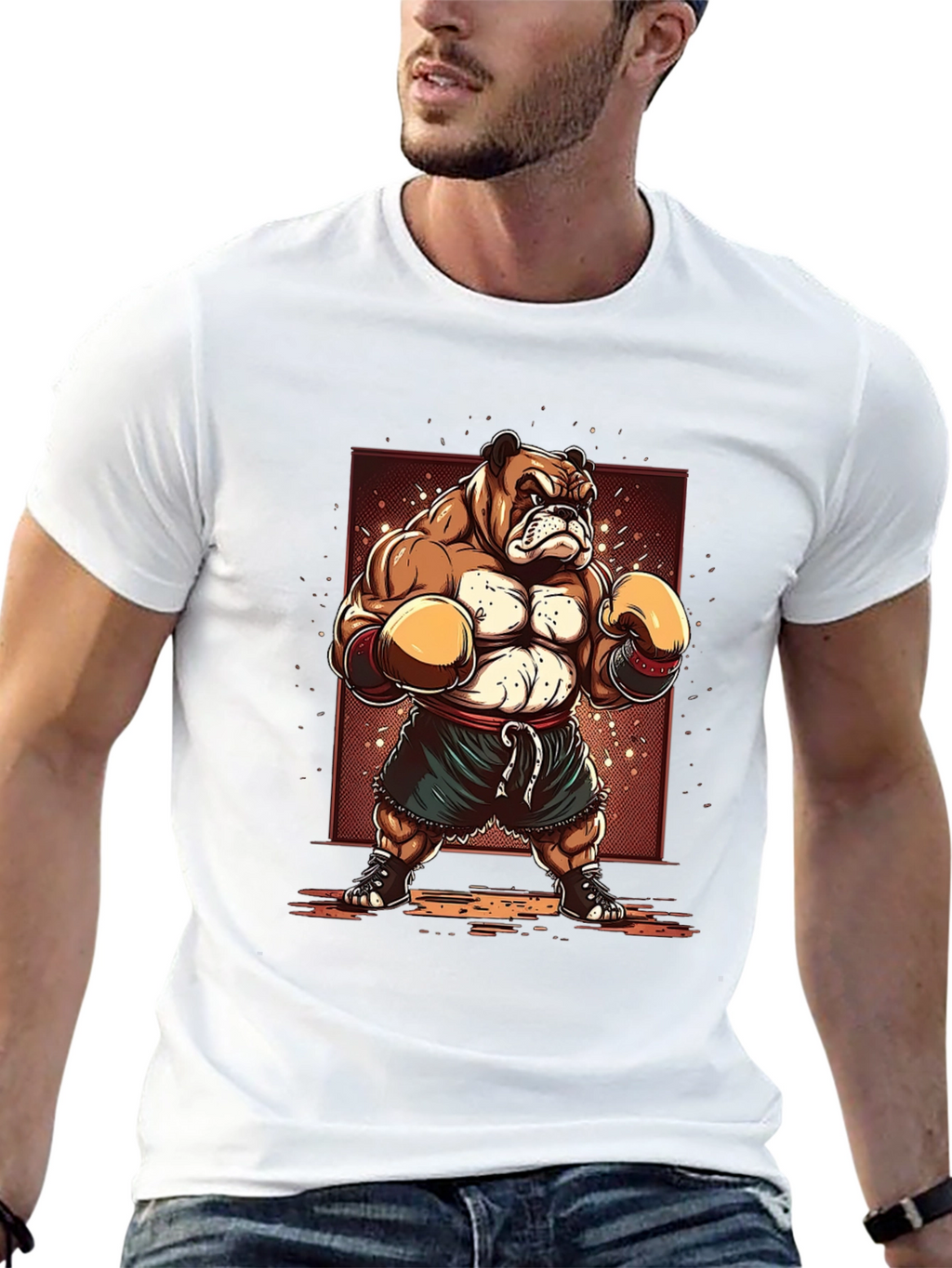 Bulldog Boxer T-Shirt - Cartoon Style