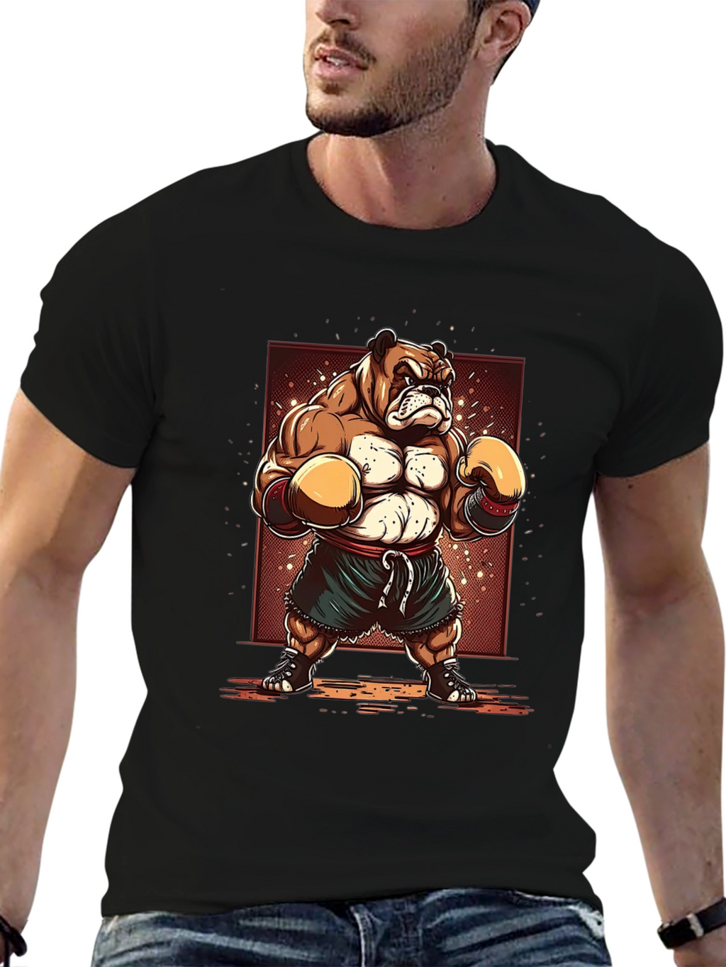 Bulldog Boxer T-Shirt - Cartoon Style