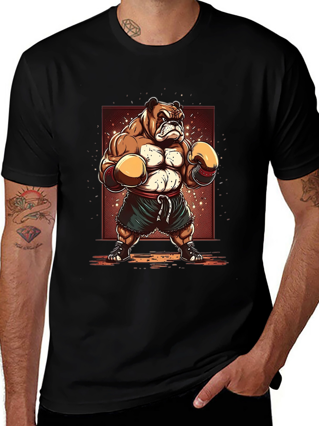 Bulldog Boxer T-Shirt - Cartoon Style