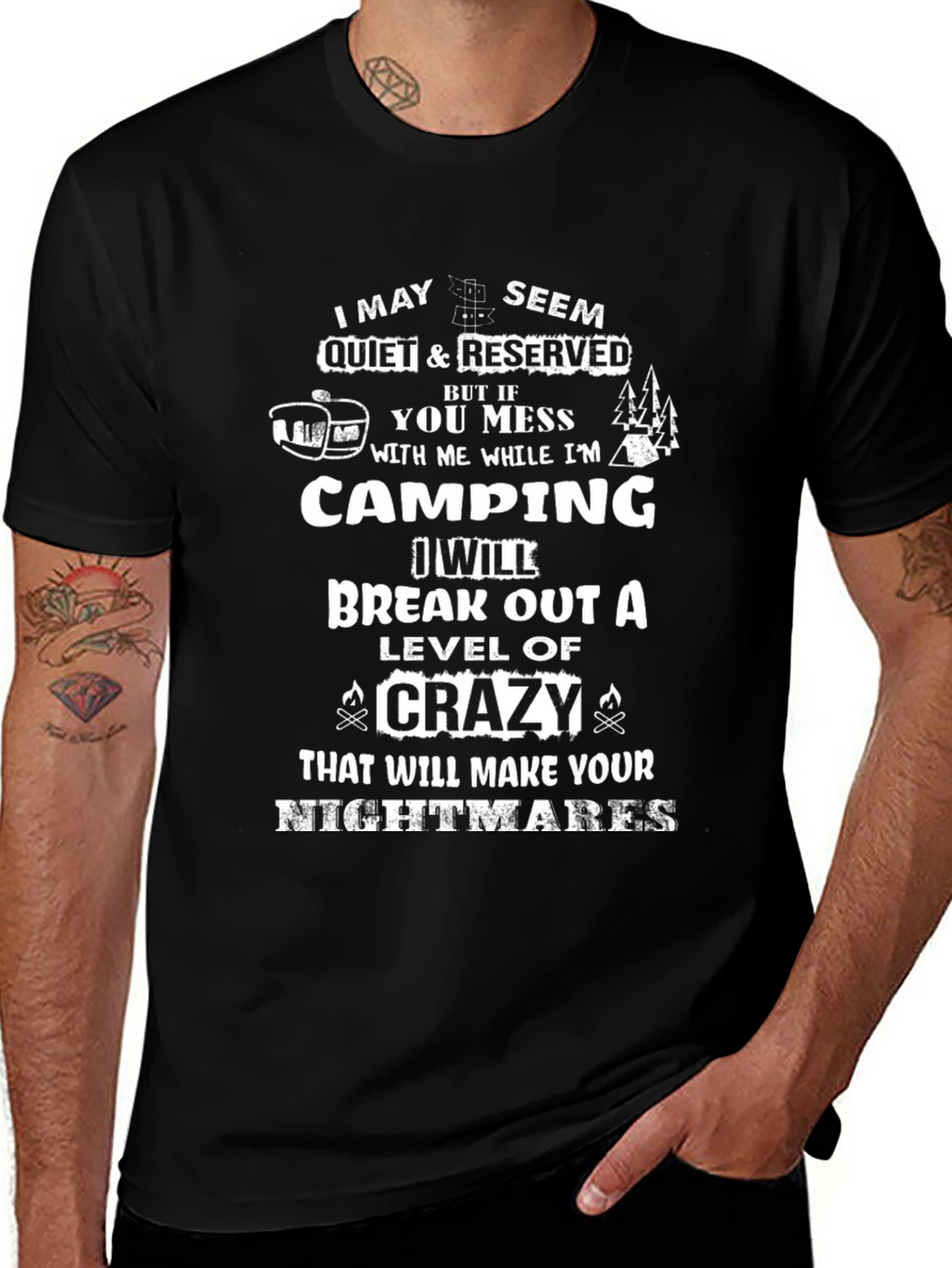 Camping Crazy T-Shirt - Black