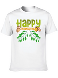 Happy Thanksgiving Graphic Tee - Black