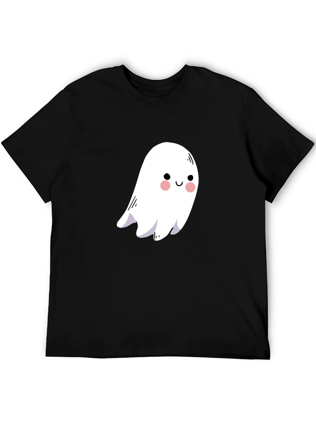 Cute Ghost Graphic Black T-Shirt