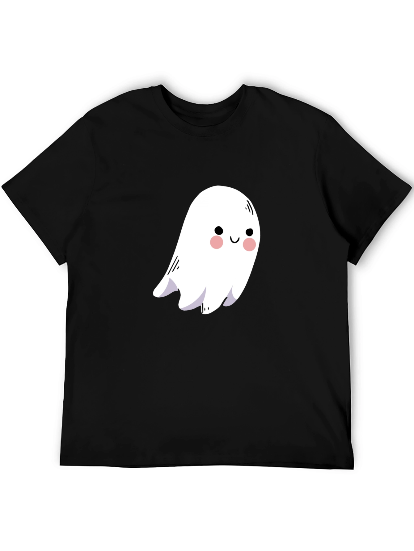 Cute Ghost Graphic Black T-Shirt