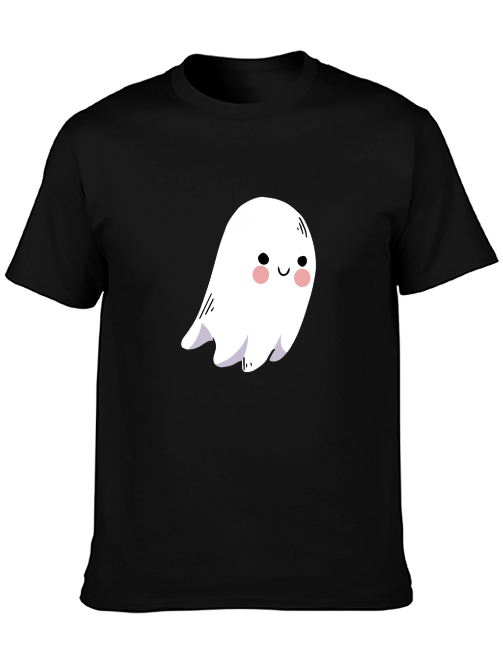 Cute Ghost Graphic Black T-Shirt