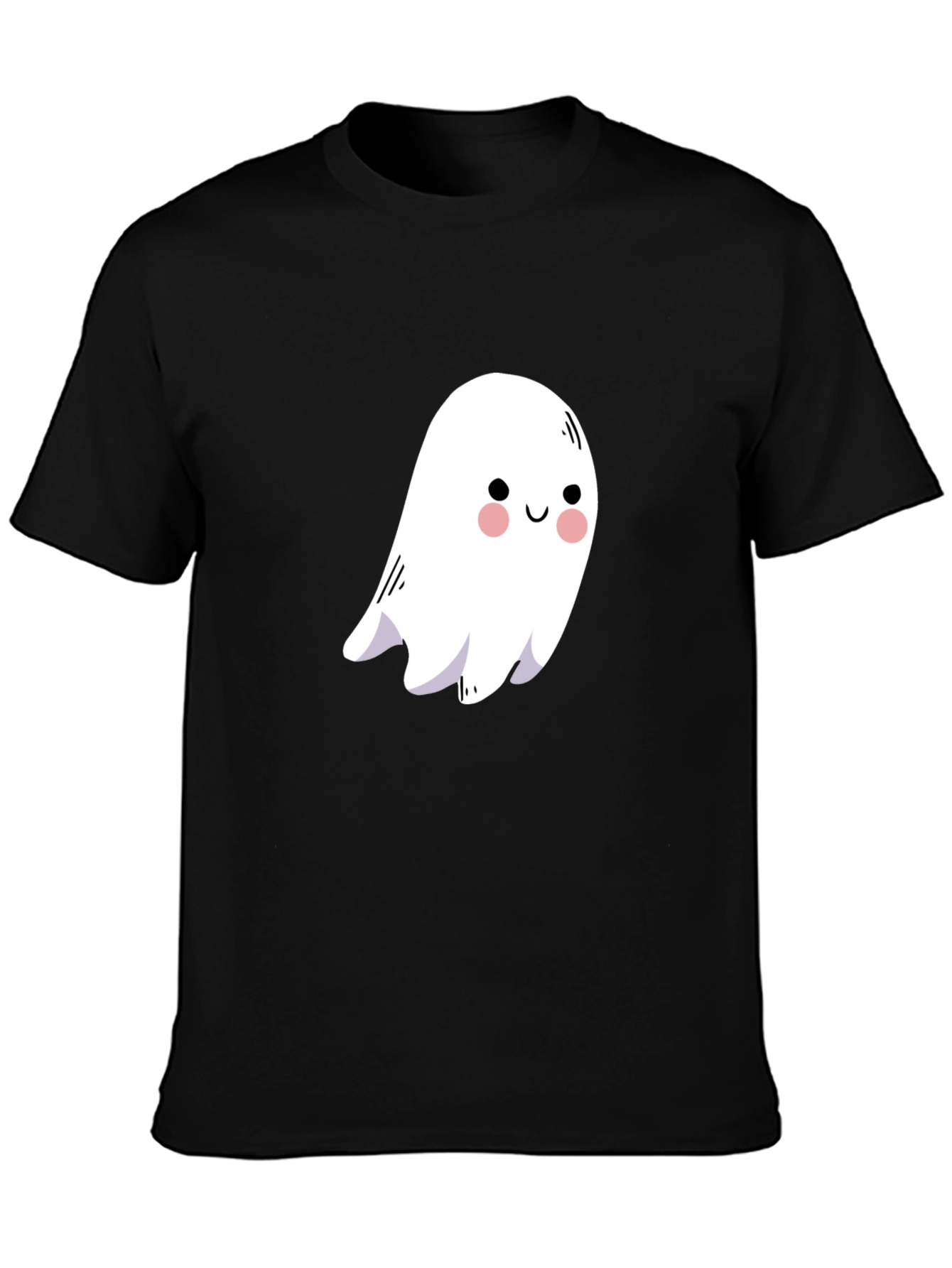 Cute Ghost Graphic Black T-Shirt
