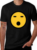 Shocked Emoji Graphic Tee - Black Crewneck