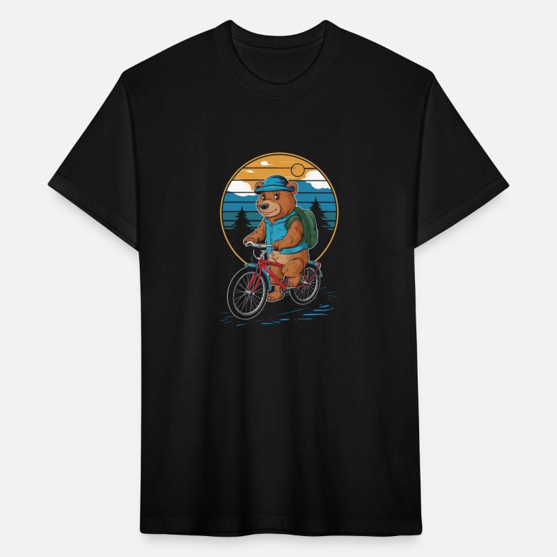 Retro Bear Riding A Bike