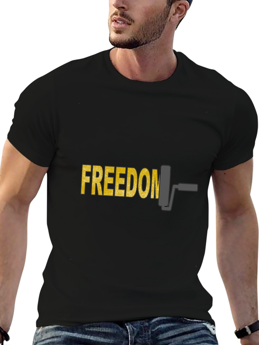 Freedom Roller T-Shirt - Mens Black Graphic Tee
