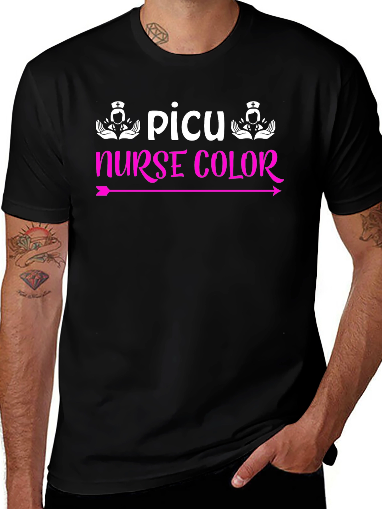 PICU Nurse Color Arrow T-Shirt