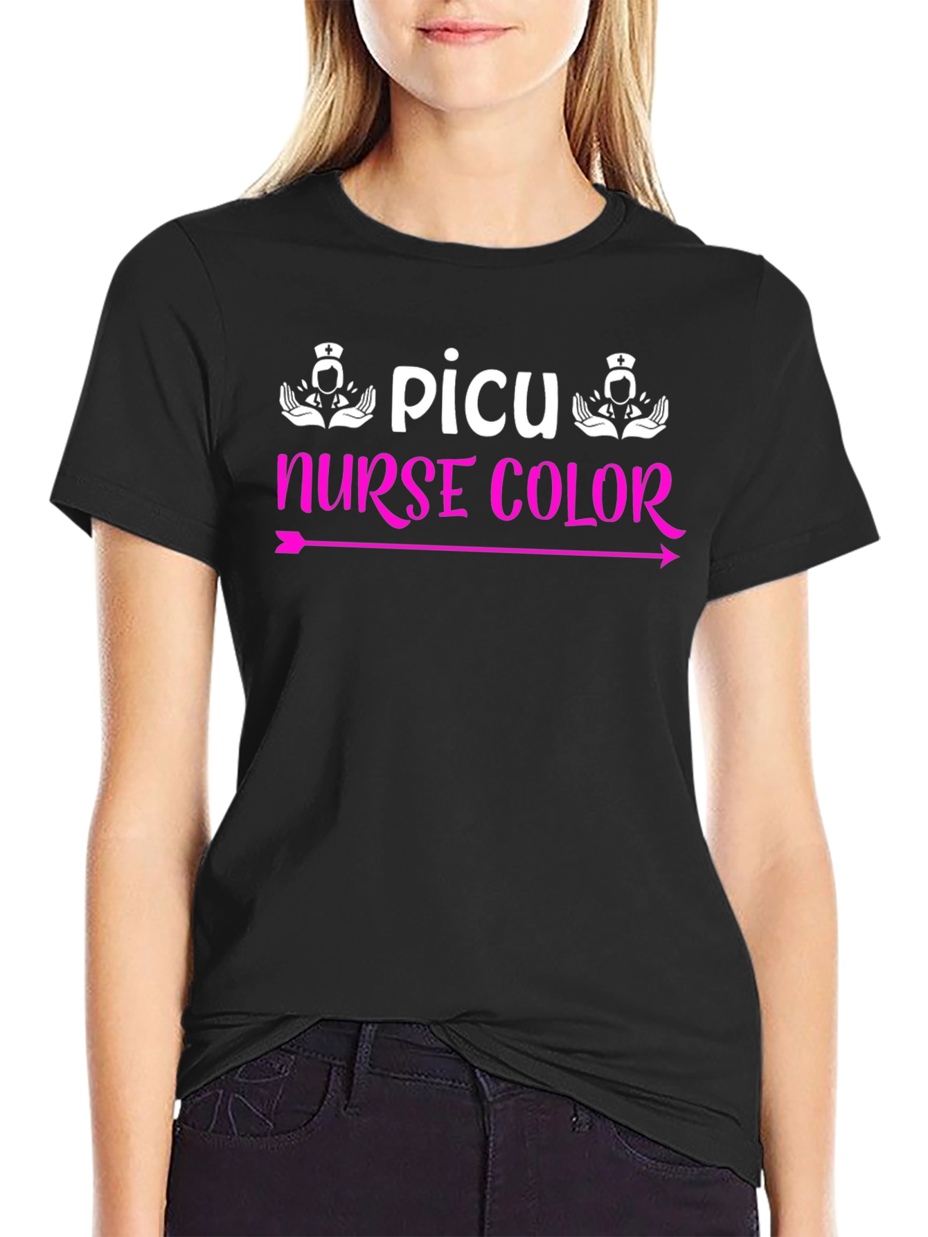 PICU Nurse Color Arrow T-Shirt