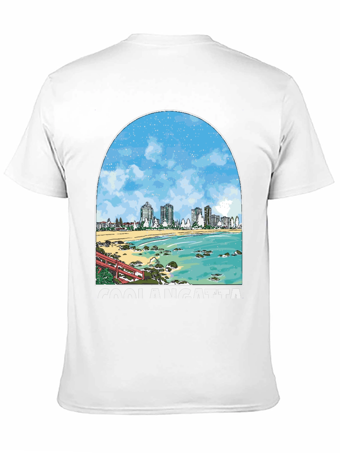 Coolangatta Beach Graphic Tee - Mens Black T-Shirt
