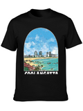 Coolangatta Beach Graphic Tee - Mens Black T-Shirt