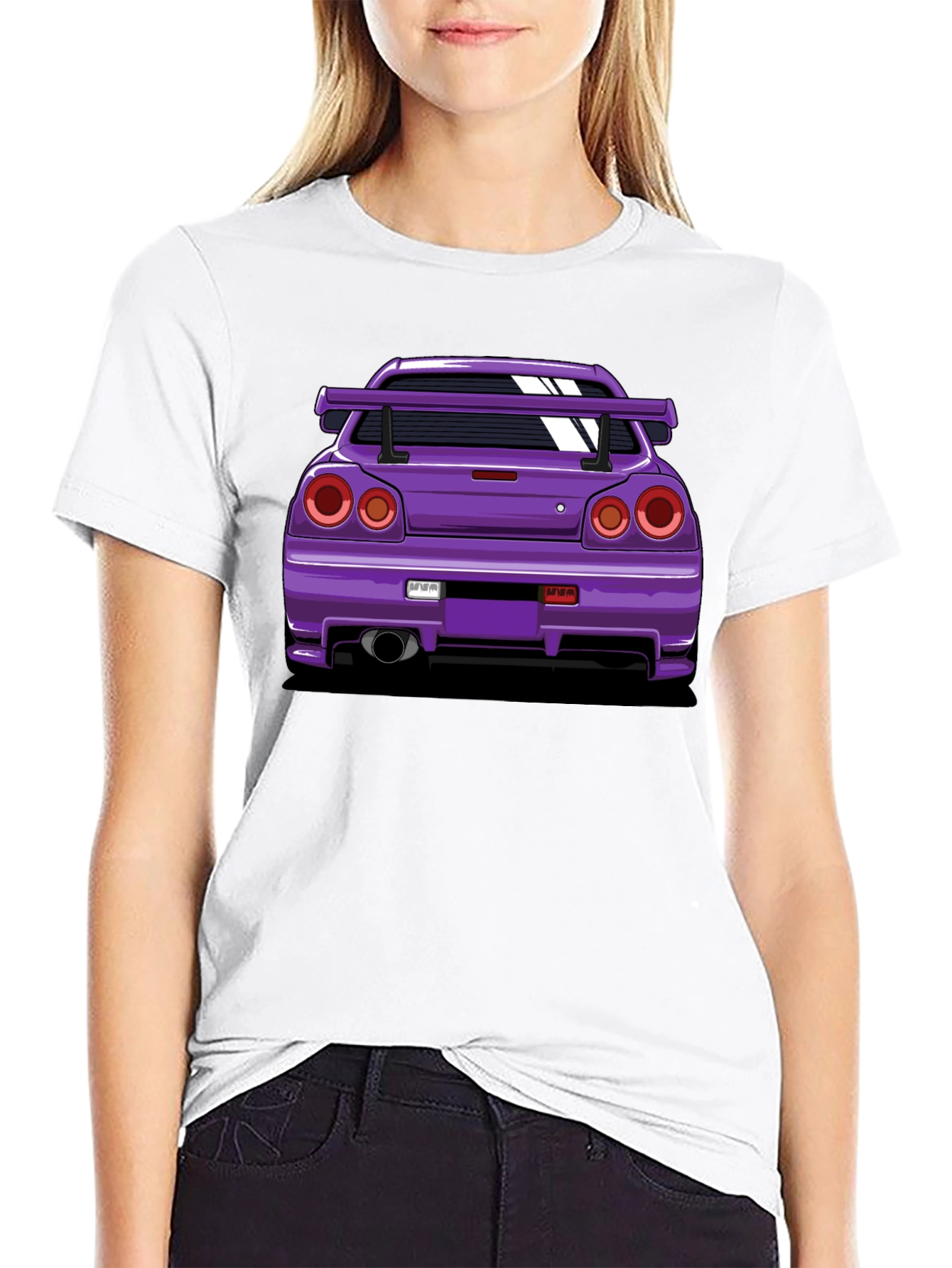 Purple Car Graphic Tee - Black T-Shirt