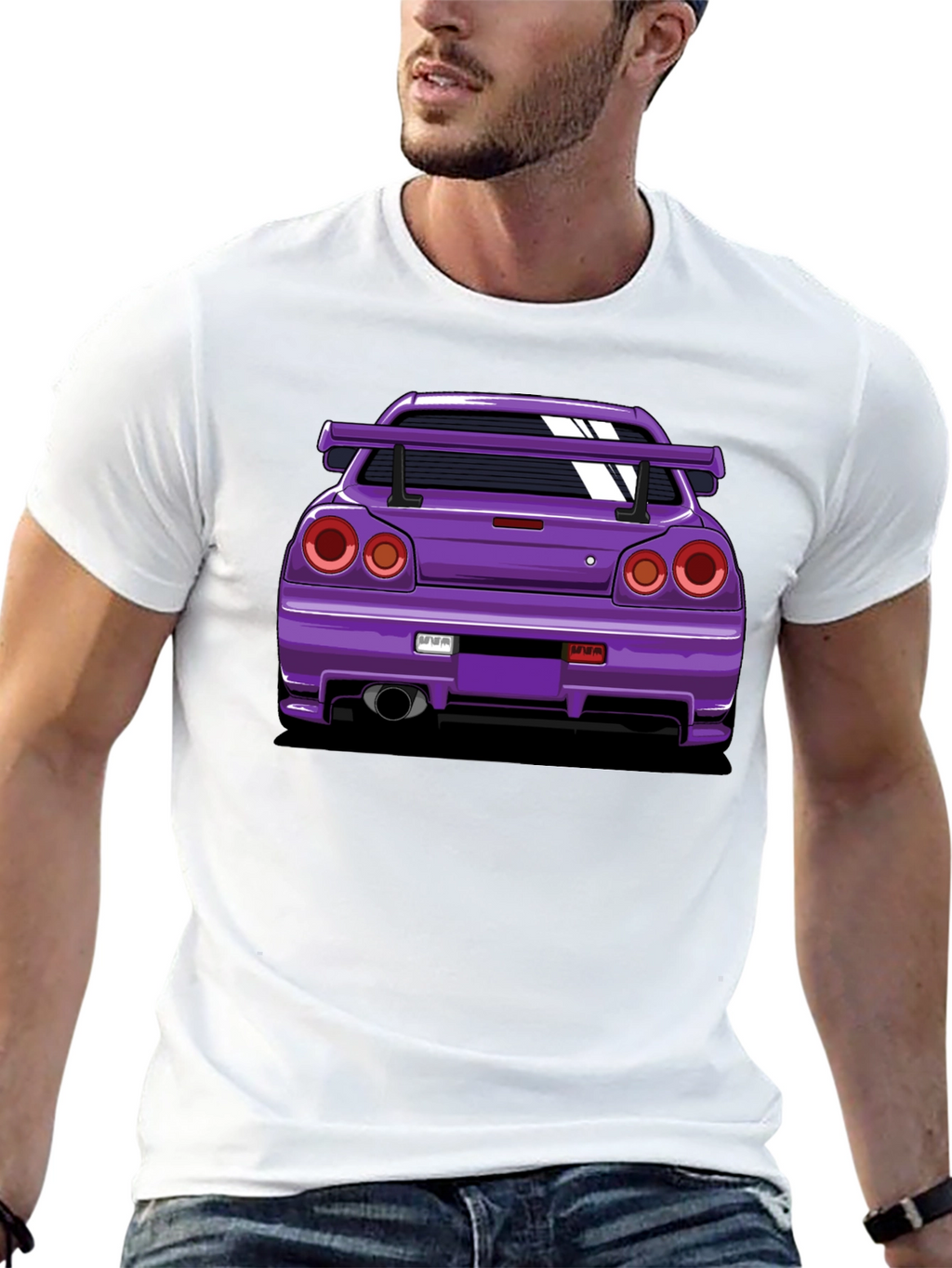 Purple Car Graphic Tee - Black T-Shirt